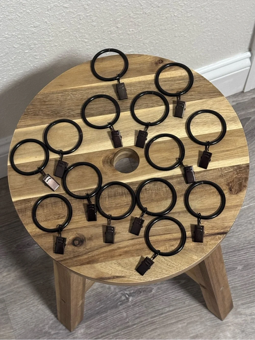 Threshold Oil Rubbed Bronze Curtain Clip Rings Set of 14 Drape Hardware Like New